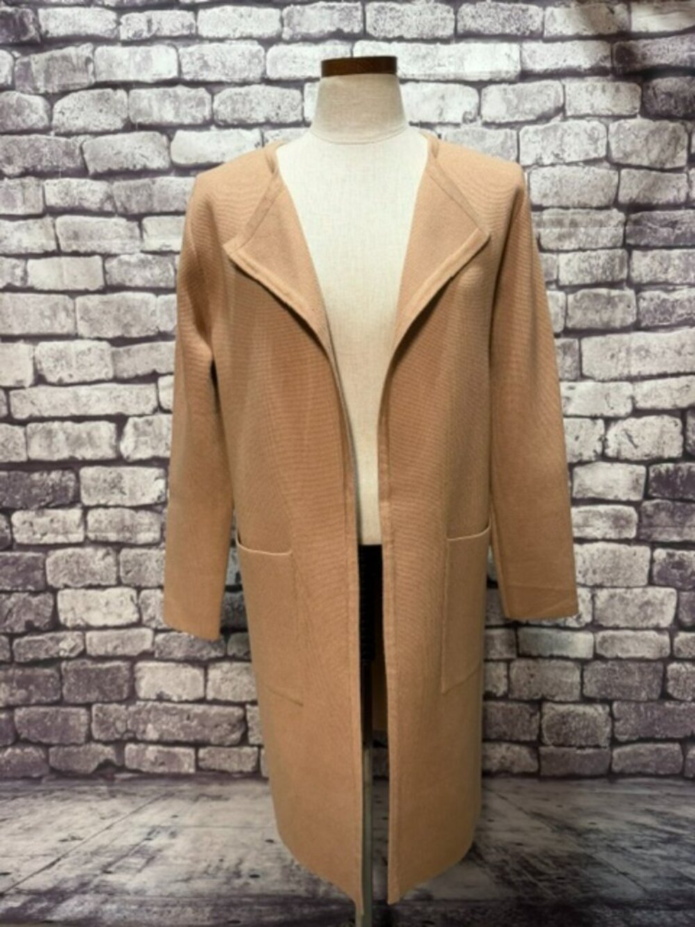 Anrabess Beige No Close Sweater Jacket Size S